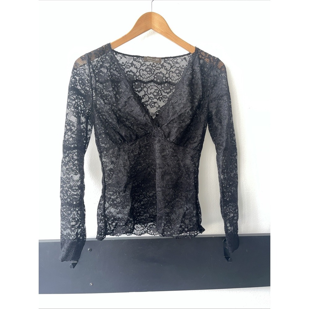 Rosemunde Lace, Long Sleeve, Black Blouse. Top. Mesh, whimsical goth .‎ Medium